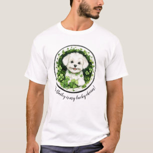Gepersonaliseerde hond Lucky Charm T shirt Maltees