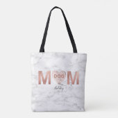 Gepersonaliseerde Hond Mama Roos Gold Paw Prints H Draagtas (Achterkant)
