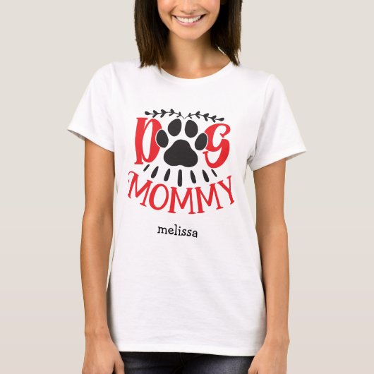Gepersonaliseerde hond mama t-shirt (Voorkant)