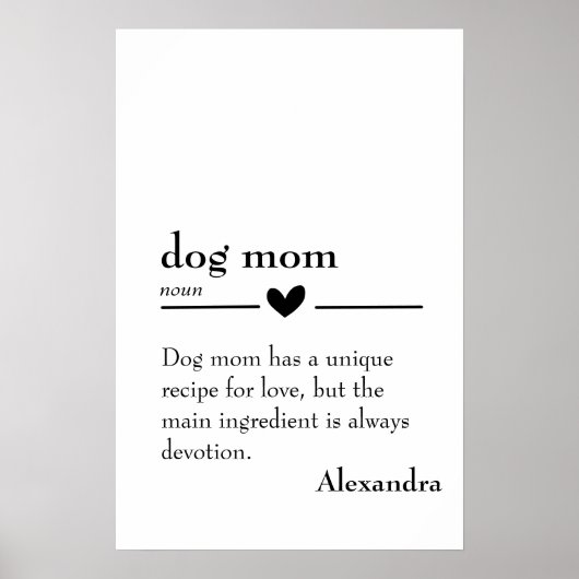 Gepersonaliseerde hond moeder definitie poster (Voorkant)