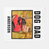 Gepersonaliseerde hond papa aangepaste foto fleece deken (Voorkant (Horizontaal))