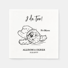 Gepersonaliseerde hond portret bruiloft servet