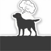 Gepersonaliseerde hond silhouet laptop sticker (Voorkant)