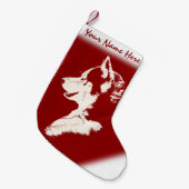 Gepersonaliseerde hond Stocking Kleine Kerstsok (Voorkant (Hangend))