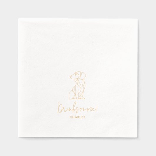 Gepersonaliseerde hond teckel huisdier bruiloft go folie servetten (Voorkant)