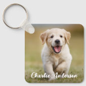Gepersonaliseerde Hondenliefhebber Keepsake Modern Sleutelhanger (Voorkant)
