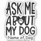 Gepersonaliseerde Hondenliefhebber Sticker | Fun D (Voorkant)