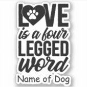 Gepersonaliseerde Hondenliefhebber Sticker | Pet L (Voorkant)