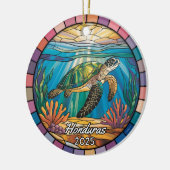 Gepersonaliseerde Honduras Ornament, Zee Schildpad Keramisch Ornament (Links)