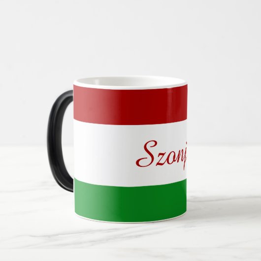 Gepersonaliseerde Hongaarse vlag Magische Mok (Voorkant links)