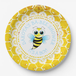 Gepersonaliseerde Honing en Bijen Baby shower Papi Papieren Bordje