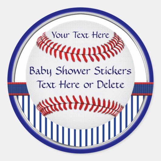 Gepersonaliseerde honkbal Baby shower Stickers (Voorkant)
