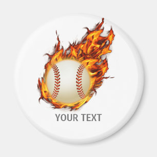 Gepersonaliseerde honkbal in brand magneet