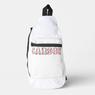 Gepersonaliseerde honkbal letters naam sling bag