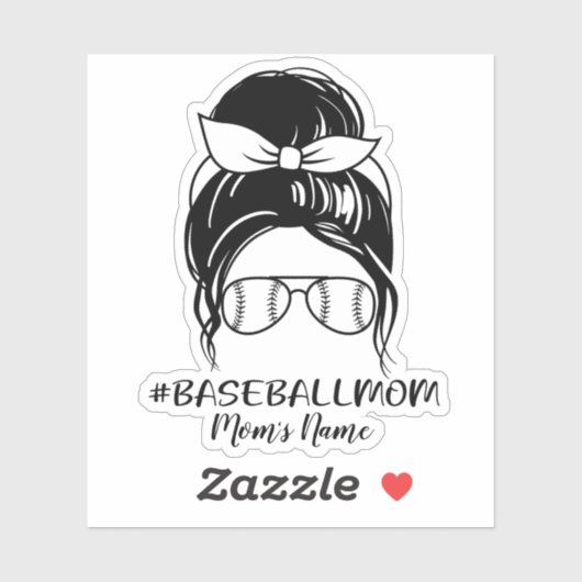 Gepersonaliseerde honkbal mam Sticker (Vel)