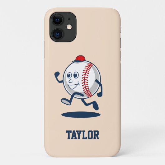 Gepersonaliseerde Honkbal Softbal Schattigee Carto Case-Mate iPhone Case (Achterkant)