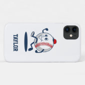 Gepersonaliseerde Honkbal Softbal Schattigee Carto Case-Mate iPhone Case (Achterkant (horizontaal))
