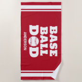 Gepersonaliseerde honkbal vader Vaderdag Strandlaken (Voorkant)