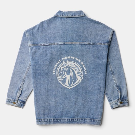 Gepersonaliseerde Horse Ranch Boerderij naam Logo Denim Jacket (Achterkant)