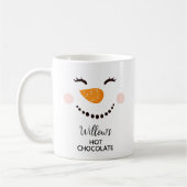 Gepersonaliseerde Hot Chocolate Snowman Kinder Koffiemok (Links)