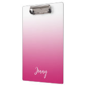 Gepersonaliseerde Hot Fuchsia Pink en White Gradie Klembord (Links)