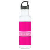 Gepersonaliseerde Hot Pink en Roze Waterfles (Voorkant)