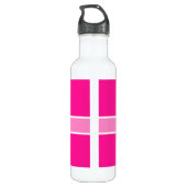 Gepersonaliseerde Hot Pink en Roze Waterfles (Achterkant)