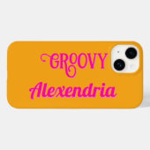 Gepersonaliseerde Hot Pink en Sinaasappel Case-Mate iPhone Case (Achterkant (horizontaal))