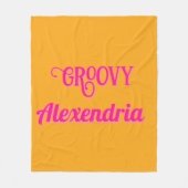 Gepersonaliseerde Hot Pink en Sinaasappel Fleece Deken (Voorkant)
