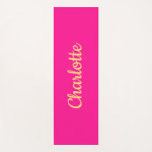 Gepersonaliseerde Hot Pink Oranje Script Typografi Yogamat (Voorkant)