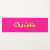 Gepersonaliseerde Hot Pink Oranje Script Typografi Yogamat (Voorkant (horizontaal))