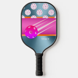 Gepersonaliseerde Hot Pink & Sinaasappel met Metal Pickleball Paddle