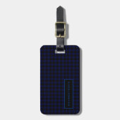 Gepersonaliseerde Houndstooth Blauw Zwart Hem Baga Bagagelabel (Voorkant verticaal)
