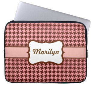 Gepersonaliseerde Houndstooth-laptoptas Laptop Sleeve