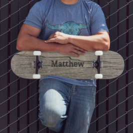 Gepersonaliseerde houtextuur skateboard
