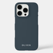 "Gepersonaliseerde houtskool Blauw Custom Case-Mate iPhone Case (Achterkant)