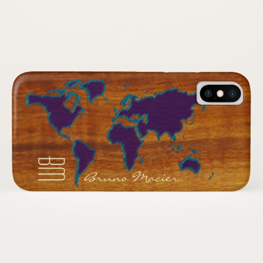 gepersonaliseerde houtwerkmap Case-Mate iPhone case (Achterkant (horizontaal))