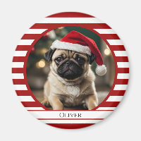 Gepersonaliseerde huisdier foto Candy Cane rode st