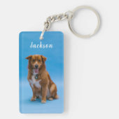 Gepersonaliseerde huisdier foto hond sleutelhanger (achterkant)