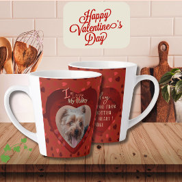 Gepersonaliseerde huisdier foto rood Keepsake Latte Mok