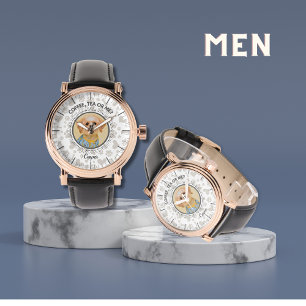 Gepersonaliseerde Huisdier Portret Tijdstuk - Volw Horloge