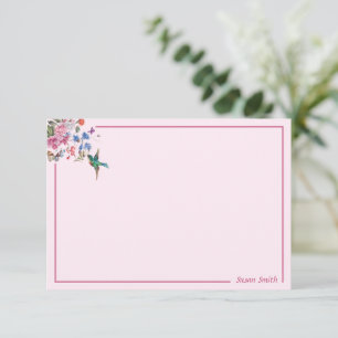 Gepersonaliseerde Hummingbird Note Cards 3.5 x 5 Notitiekaartje