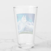 Gepersonaliseerde Husky hond met bergen Glas (Achterkant)