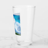 Gepersonaliseerde Husky hond met bergen Glas (Links)