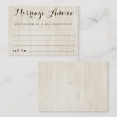 Gepersonaliseerde Huwelijksadvies Kaart - Rustiek  Contactkaartje (Voorkant / Achterkant)