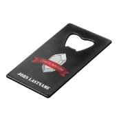 Gepersonaliseerde "I Date Zircons" Banner Kredietkaart Flessenopener (Achterkant Gekanteld)