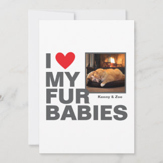 Gepersonaliseerde 'I ❤️ My Fur Babies' Fotoontwerp Kaart