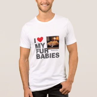 Gepersonaliseerde 'I ❤️ My Fur Babies' Fotoontwerp Tri-Blend Shirt