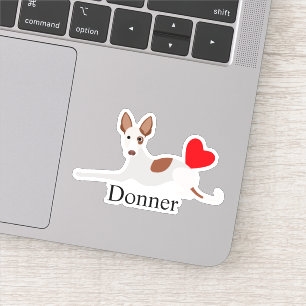 Gepersonaliseerde Ibizan Hound Hartnaam Podenco Sticker