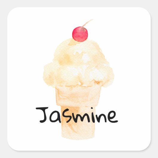 Gepersonaliseerde Ice Cream Cone Sticker (Voorkant)